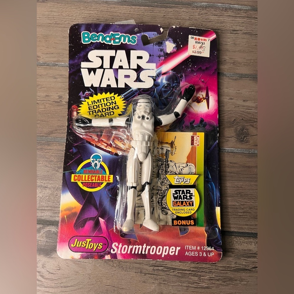 Star Wars NEW Bend-Ems Stormtrooper Action Figure JusToys Storm Trooper Toy 1993